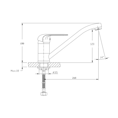 Смеситель для кухонной мойки RUSH Fiji FI1835-27