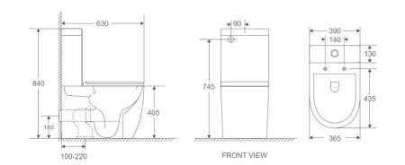 Унитаз-компакт безободковый D&K Matrix DT1397016