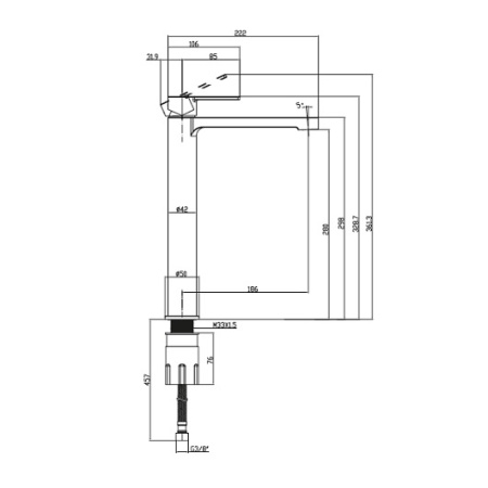 Смеситель для раковины Villeroy & Boch Architectura TVW10300500061
