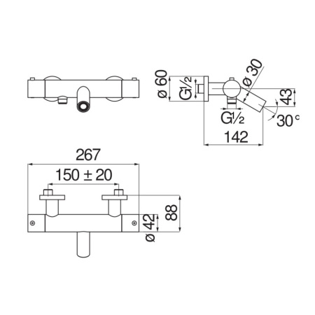 Термостат для ванны Nobili Velis VE125010/1CR