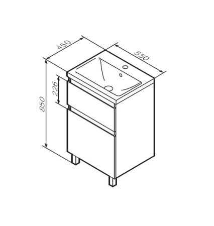 Тумба под раковину 55 Am.Pm X-Joy M85AFSX0552WG