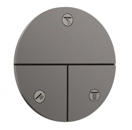 Переключатель потоков на 3 положения Hansgrohe ShowerSelect Comfort S 15558340 шлифованный черный хром