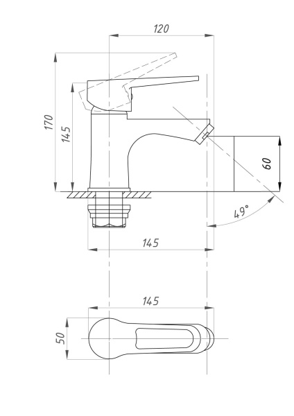 Смеситель для раковины ПСМ-Профсан  ПЛЮС PSM-759-044