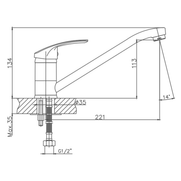 Смеситель для кухни Cron CN4239 Смеситель для кухни Cron CN4239
