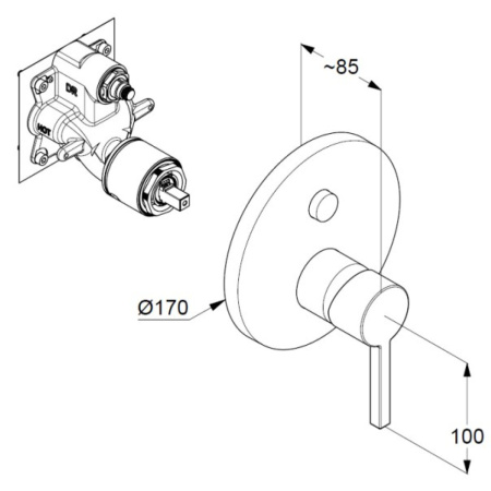 Смеситель для ванны Kludi Nova Fonte Puristic 206595315