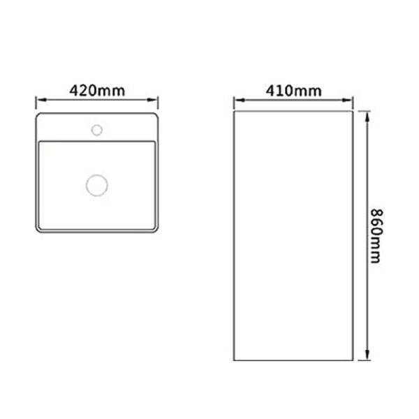 Раковина напольная (42х41) SantiLine SL-4005MС