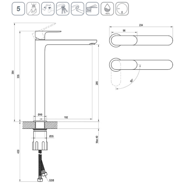 Смеситель для раковины Ravak Eleganta BeCool EL 015.61RGB X070423 розовое золото Смеситель для раковины Ravak Eleganta BeCool EL 015.61RGB X070423 розовое золото