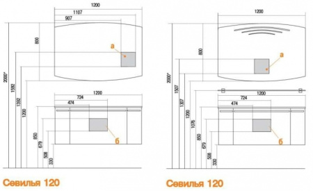 Тумба с раковиной Акватон Севилья 120 аметист 1A1265K0SE350
