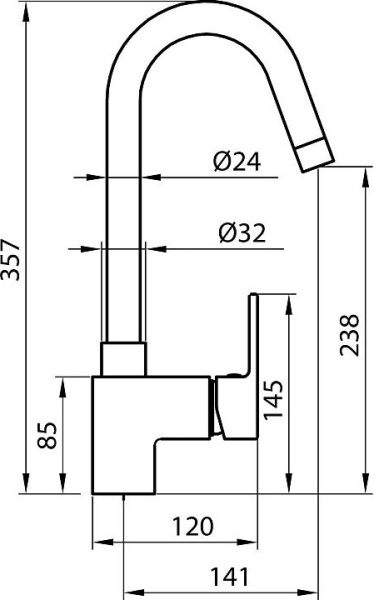 Смеситель для кухни Koller Pool Round Arc RA0500