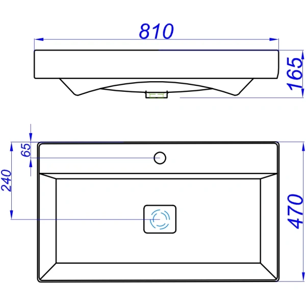 Раковина накладная (81x47) Aqwella Вилис 4610119205126 белый