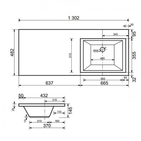 Раковина Style Line Estetus Даллас 130 СС-00002394 правая