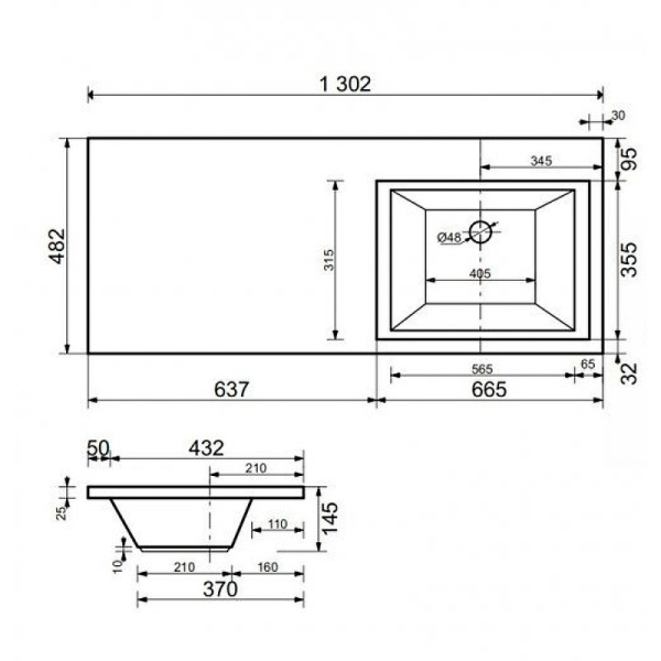 Раковина Style Line Estetus Даллас 130 СС-00002394 правая