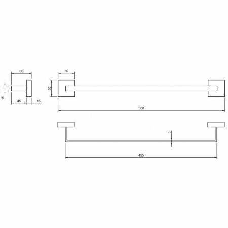 Полотенцедержатель 45 см CEZARES PRIZMA-TH06-03/24 золото
