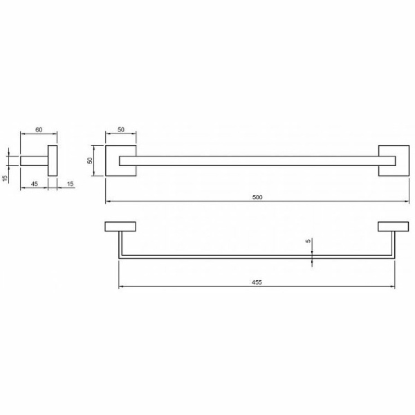 Полотенцедержатель 45 см CEZARES PRIZMA-TH06-03/24 золото
