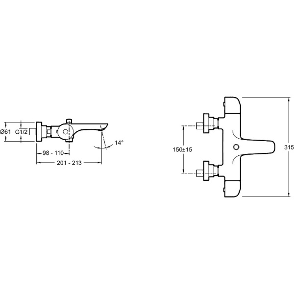 Смеситель для ванны Jacob Delafon Villette E23721-CP