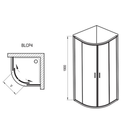 Душевой уголок Ravak Transparent BLCP4-90 3B270C00Z1