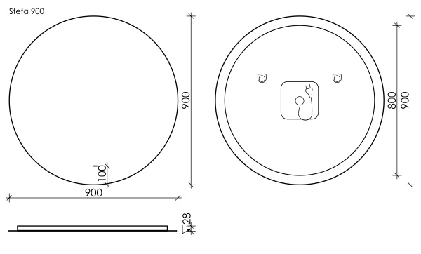 Зеркало с подсветкой  Sancos  Sfera (90х90) SF900