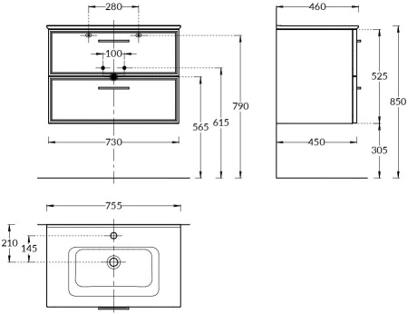 Тумба под раковину Kerama Marazzi Piano Classic 75 PIA.CL.75\BLU.M