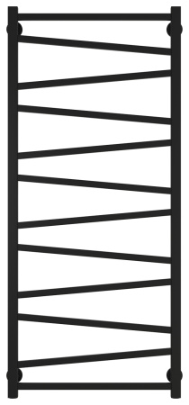 Полотенцесушитель Водяной Сунержа Сирокко (120х50) Матовый Черный 31-0253-1250