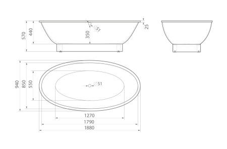 Ванна из искусственного камня (188х94) Aquastone KANTRI