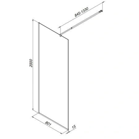 Душевая перегородка 80 см Am.Pm X-Joy W84WI-80-F1-BTE черный
