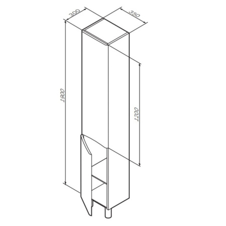 Пенал напольный 35 см Am.Pm Like M80CSL0356WG белый глянец, левый