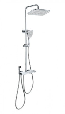 Душевая система с техническим душем и термостатом WONZON & WOGHAND MUSE Piano, хром WW-B4132-A-CR