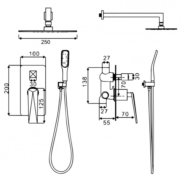 Душевой комплект Boheme Venturo 384 Душевой комплект Boheme Venturo 384