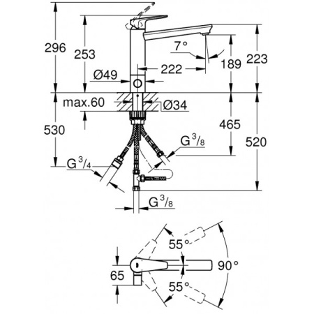 Смеситель для кухни Grohe BauEdge 31696 000 (31696000) хром