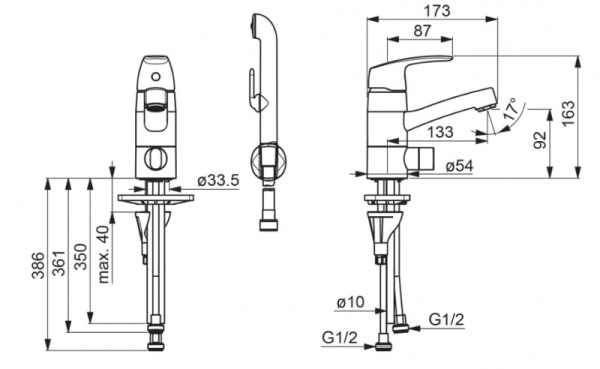 Смеситель для раковины с клапаном Oras Safira 1014 Смеситель для раковины с клапаном Oras Safira 1014