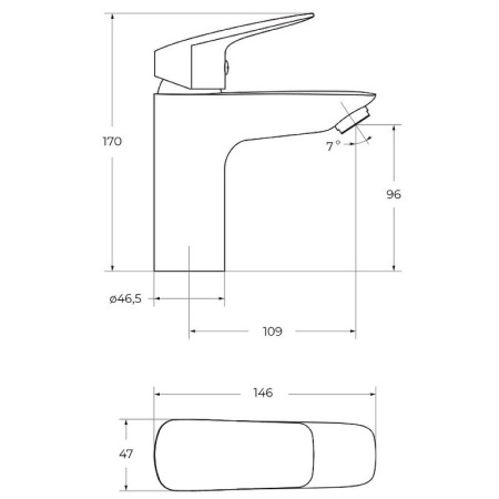 Смеситель для раковины BelBagno Due DUE-LVM/HGN-CRM-W0