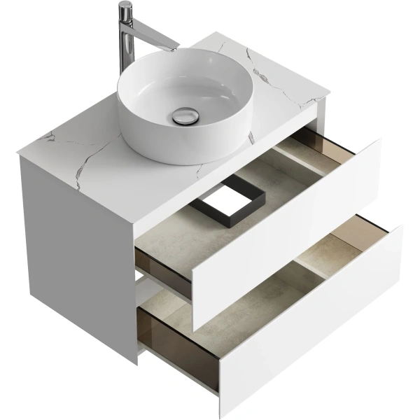 Тумба без раковины 80 см Aqwella Geometria GE01082WM белый матовый
