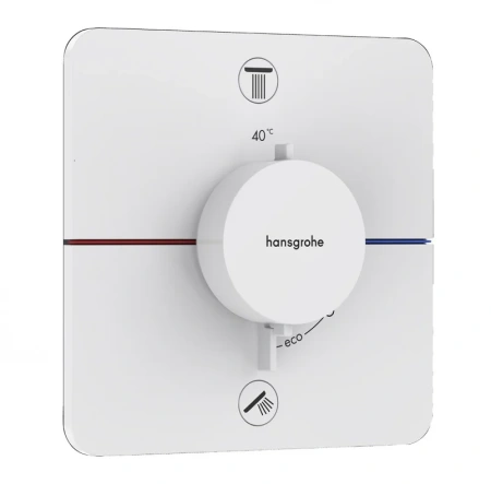 Термостат для душа на 2 потребителя Hansgrohe ShowerSelect Comfort Q 15583700 белый матовый