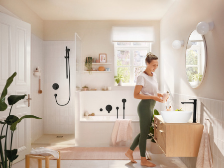 Смеситель для душа однорычажный Hansgrohe Rebris S 72667670 черный матовый