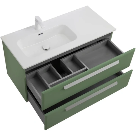 Тумба под раковину Cezares ECO-CER-N-1000-2C-SO-PS-P-L Фисташковый Софт без ручек