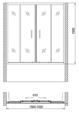 Шторка на ванну Gemy New Tradition S12192A