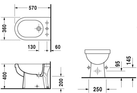 Биде Duravit Happy D 0257100000