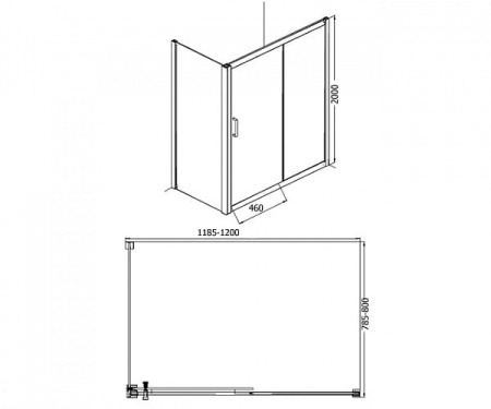 Душевой уголок BRAVAT Stream одна раздвижная дверь (BS120.3103S)