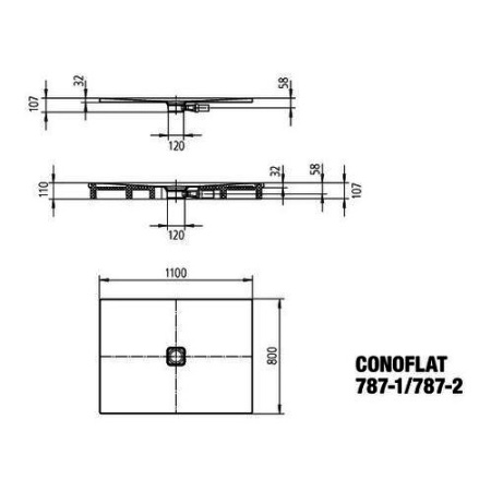 Поддон стальной Kaldewei Conoflat (90x110) 465800010001
