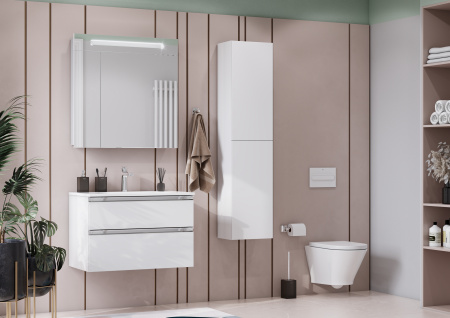 Тумба под раковину Roca The Gap 80 белый глянец 2 ящика A857399806