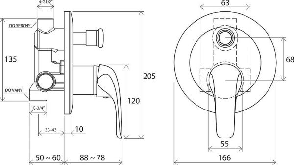 Смеситель для ванны  Ravak Rosa RS 061.00 X070014
