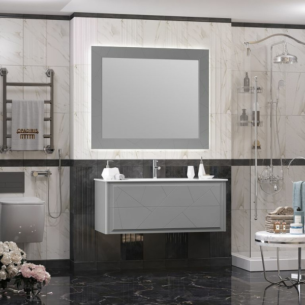 Тумба под раковину Opadiris Луиджи 120   00-00007192 серый матовый (без раковины)