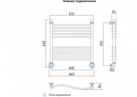 Водяной полотенцесушитель Сунержа Флюид 00-0122-6060