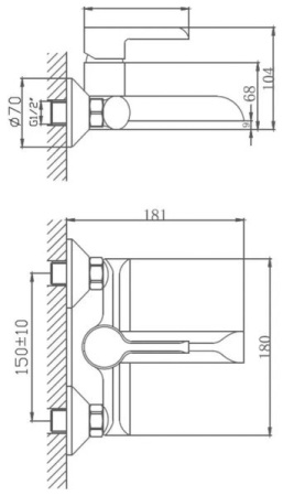 Смеситель для ванны Haiba HB60805-7