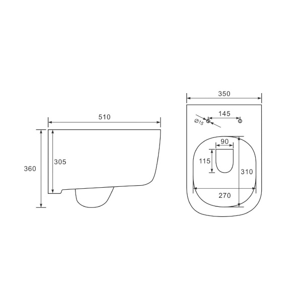 Унитаз подвесной Vincea Idea VT1-33 безободковый