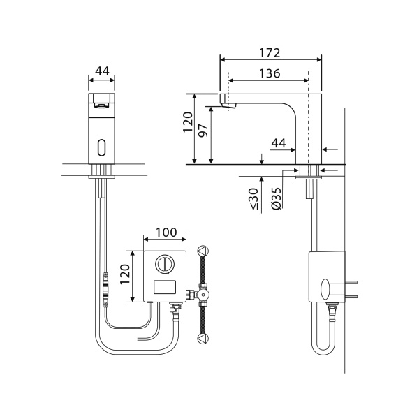 Смеситель для раковины сенсорный Timo Torne 4313/17F