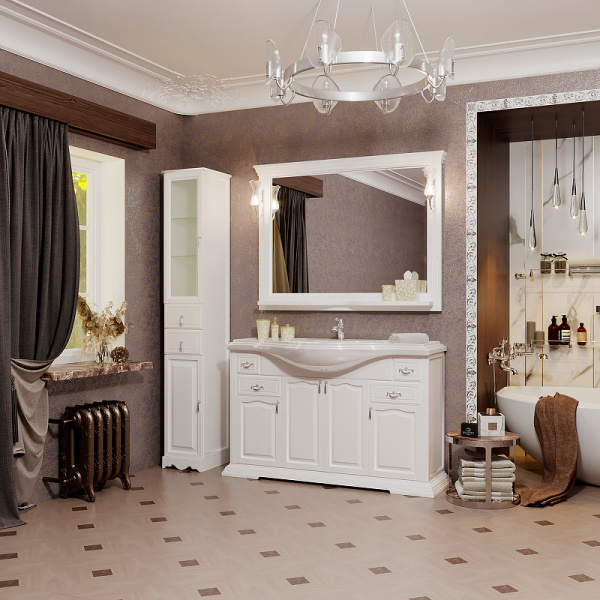 Пенал Opadiris Риспекто 30, цвет белый матовый, левый, 00-00005832