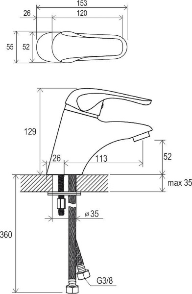 Смеситель для раковины Ravak Rosa RS 012.00 X070022