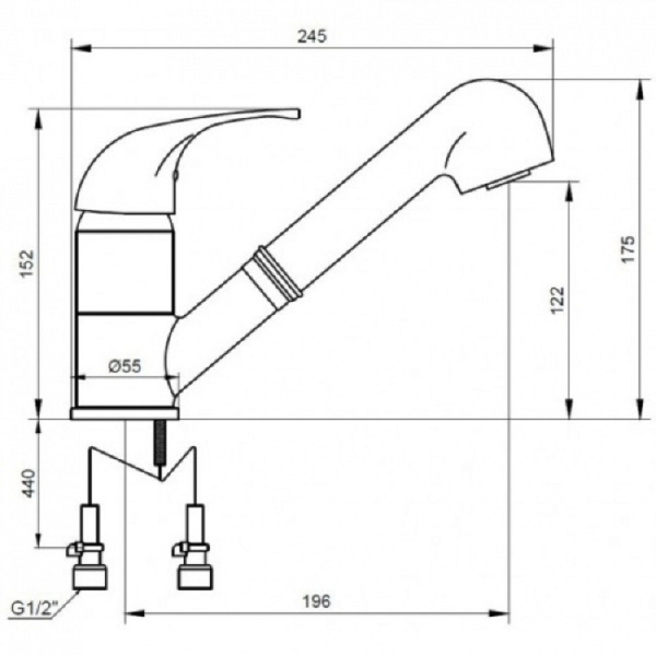 Смеситель для кухонной мойки  KAISER Planet (22033)