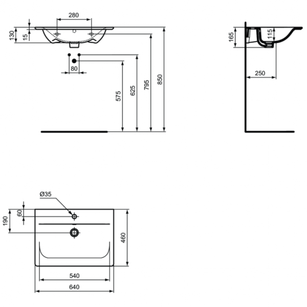 Раковина подвесная Ideal Standard CONNECT AIR E0289V3
